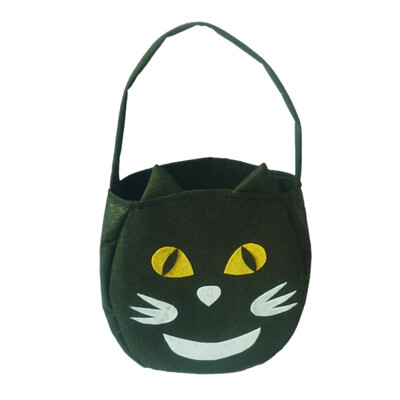 

Cute Cartoon Felt Halloween Tote Bag With Handle Gift Candy Treat Bags PumpkinWhite GhostBlack Cat