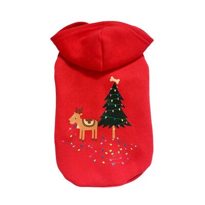 

Pet Warm Thickening Coat Christmas Costume Dog Clothes Winter Puppy Holiday Apparel Outfit Hoodie