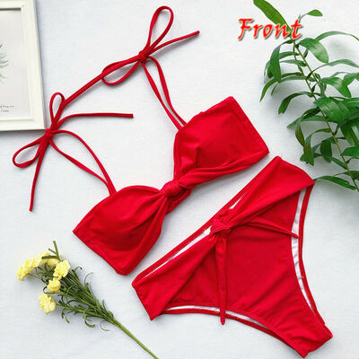 

Women Push-up Padded Bra Bandage Bikini Set Swimsuit Triangle Swimwear Bathing