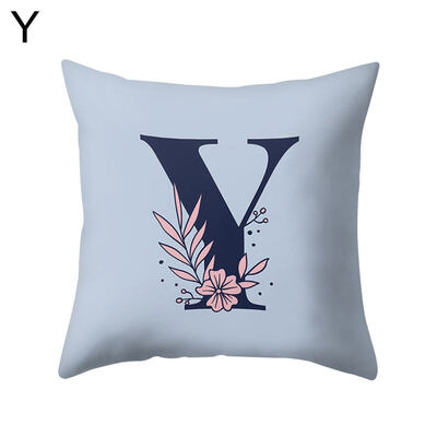 

Modern Capital Letter Flower Pillow Case Waist Throw Cushion Cover Home Decor