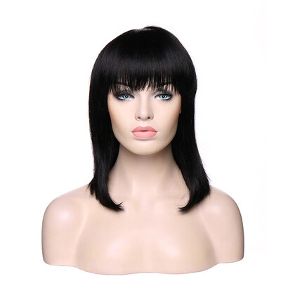 

Short Bob Hair Wigs Straight Short with Flat Bangs Synthetic Colorful Cosplay Daily Party Wig for Women