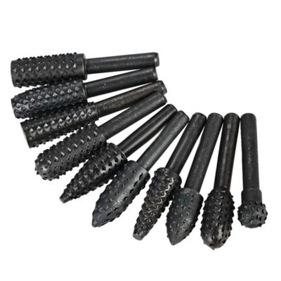 

10pcs Rotary Burr Set Wood Carving File Rasp Drill Bit 3mm Shank Tool DIY