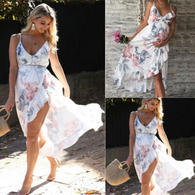 

Pregnant Women Off Shoulder Sexy Long Maxi Dress Nursing Maternity Photography