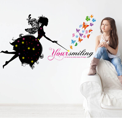 

〖Follure〗DIY New Removable Butterfly Flower Fairy stickers Bedroom Living Room Walls