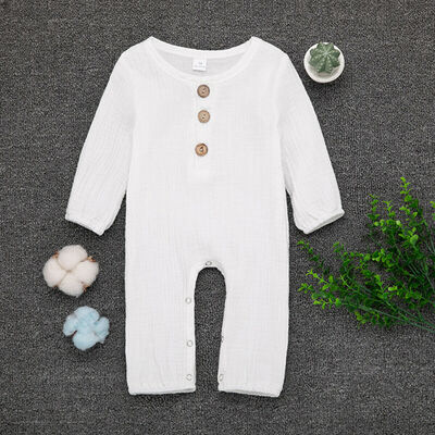 

AU Summer Newborn Baby Girl Boy Clothes Cotton&linen Romper Bodysuit Outfits Set