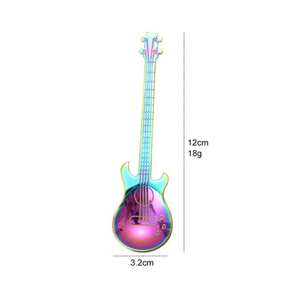 

Stainless Steel Guitar Spoon Titanium-plated Ice Bar Creative Music Bar Spoon