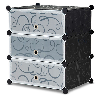 

DIY 3 Cube 6 Pair Space Saving Portable Shoe Storage Cabinet