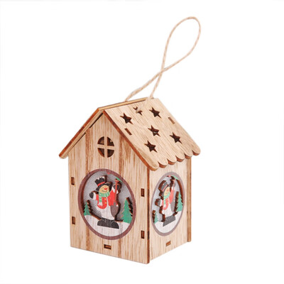 

New Hot Festival Led Light Wood House Christmas Tree Decorations For Home Hanging Ornaments Holiday Nice Xmas Gift Navidad Wedding