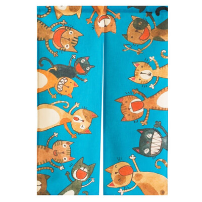 

Cartoon Animal Printed Cotto Linen Japanese Style Doorway Curtain Hanging Tapestry For Home Decoration