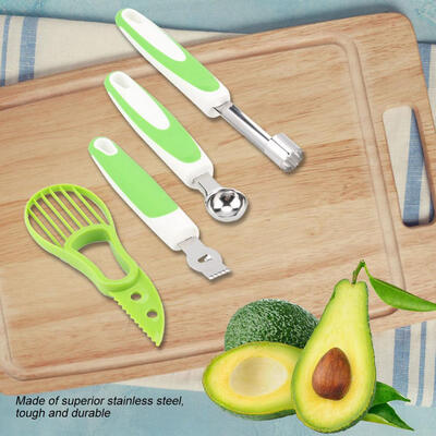 

4pcs Stainless Steel Fruit Veg Pitter Core Remover Scoop Carving Tool Avocado Cutter Lemon Planer Fruit Scoop Carving Tool