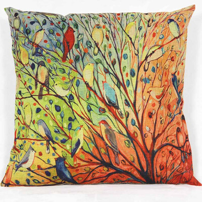 

Siaonvr Tree Flower Floral Cotton Sofa Pillowcase Cushion Cover