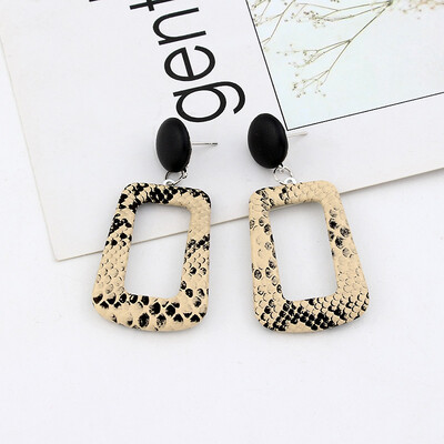 

EK625 2019 New Big Round Drop Earrings for Women Punk Vintage Oversize Big Statement Earrings Snake Skin Party Jewelry Oorbellen