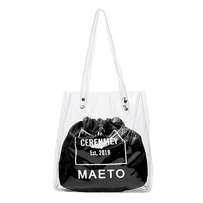 

2pcsset Transparent Shoulder Handbags Women Drawstring Top-handle Totes