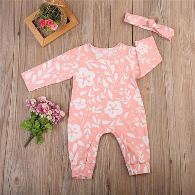 

Newborn Baby Girls Floral Romper Bodysuit Jumpsuit Headband Outfits Clothes Set