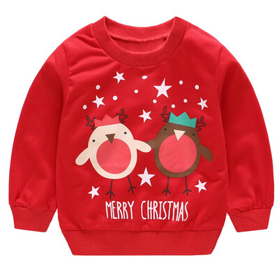 

Toddler Kids Baby Girl Boy Long Sleeve Cartoon Christmas Print Pullover Tops
