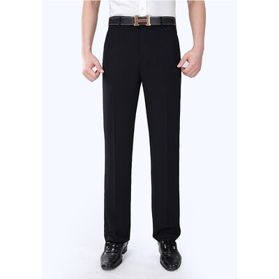 

WENGUANGUO Summer thin section pleated high waist free hot straight loose standard version micro elastic mens trousers 7932