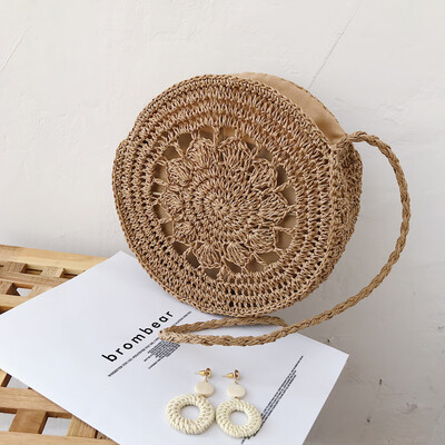 

Tailored Fashion Women Retro Hand-Weaved Circle Large Bag Crossbody Bag Handle Bags