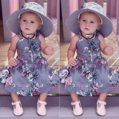 

Newborn Infant Baby Girls Summer Sundress Flower Dress Princess Pageant Dresses