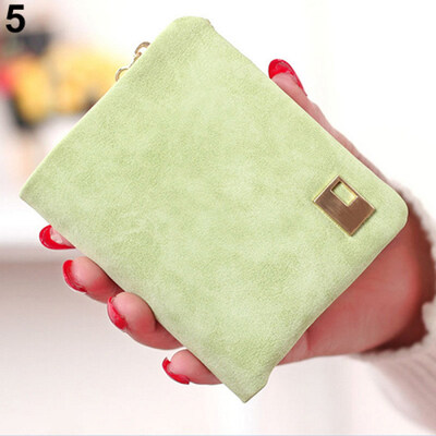 

Women Matte Faux Leather Zipper Hasp Short Clutch Wallet Coin Purse Card Handbag