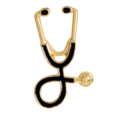 

Gold Silver Tiny Metal Stethoscope Brooch Pins Doctors Nurse Jewelry Collar Lapel Pin Button Badge Medical Jewelry Doctor Gift