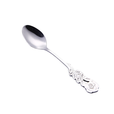 

Gobestart Stainless Steel Flower Spoon Coffee Tea Spork Flatware Dessert