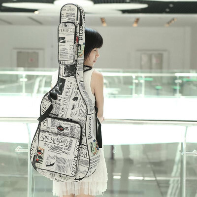 

600D Water-resistant Oxford Cloth Newspaper Style Double Stitched Padded Straps Gig Bag Guitar Carrying Case for 40Inchs Acoustic