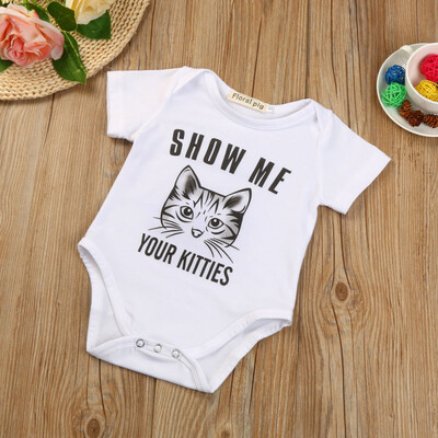 

Newborn Infant Baby Boys Girls Kittles Romper Jumpsuit Kids Shirt Clothes Outfit