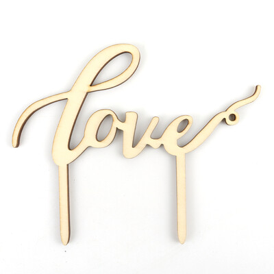 

Wooden Wedding Cake Supplies English Letters Love Shaped Wedding Cakes Topper