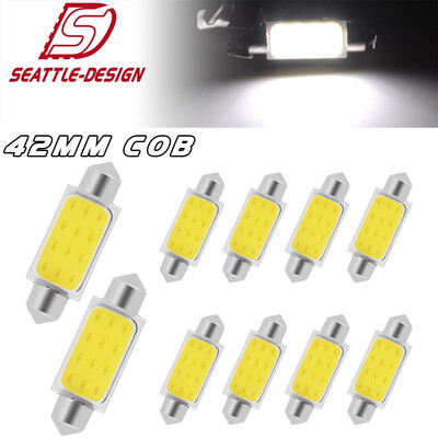 

10X 6000K 42MM Festoon White COB LED MapDome Interior Lights Bulbs 578 211-2 US