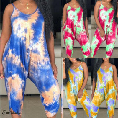 

Women Sleeveless Strappy Jumpsuit Romper Casual Clubwear Oversized Pants Outfits