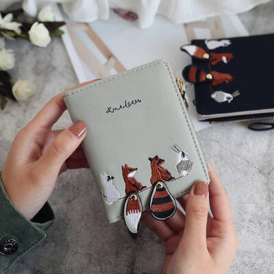 

2019 New Style Print Zipper Women Cartoon Leather Small Wallet Card Holder Coin Purse Clutch Short Mini Wallets