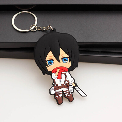 

CAR-TOBBY Anime Attack On Titan Survey Corps Anime Rubbe Keychain Key Ring
