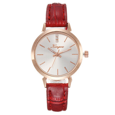 

RM Fashion Simple Without Digital Scale Rose Gold Shell Belt Quartz Female Watch