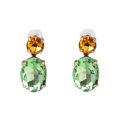 

2019 High Quality Crystal Round Water Drop Ceometric Dangle Earrings Rhinestone Earrings Fashion Wedding Jewelry women Brincos