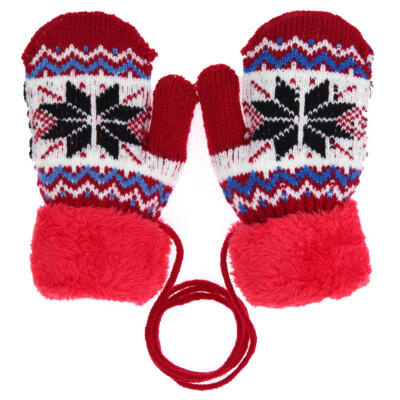 

Casual Autumn Warm Unisex Children Knitted Elastic Ski Thickened Gloves