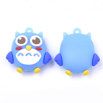 

Silicone Big Pendants Owl DodgerBlue 395x355x16mm Hole 2mm