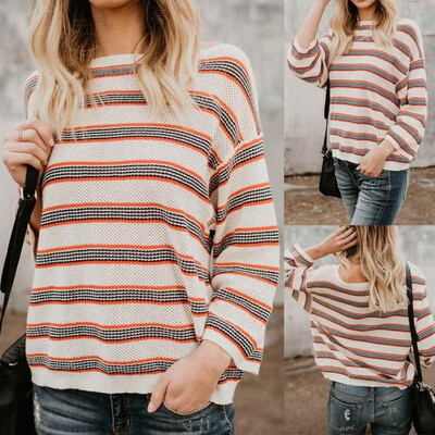

Nomeni Plus Size Womens Long Sleeve Fashion Blouse Fashion Knitting T-Shirt Blouse Tops