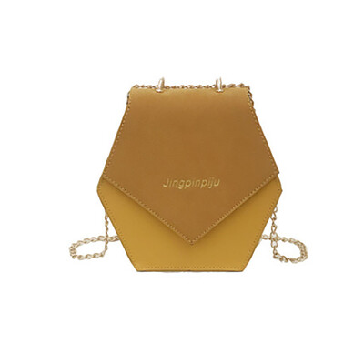 

Women Fashion Hexagonal Bag Vintage Shoulder Bags Female Chic Crossbody Ladies Pu Leather Chain Bag Handbag T20