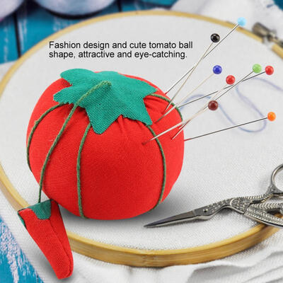

Greensen 2PcsSet Cute Tomato Ball Shape Needle Pincushion Pin Cushion Holder Needlework Accessory