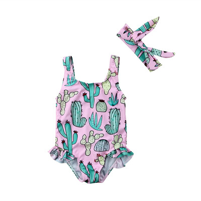 

Newborn Toddler Baby Kids Girl Cactus Swimsuit Swimwear One-piece Bikini Beachwear Clothes