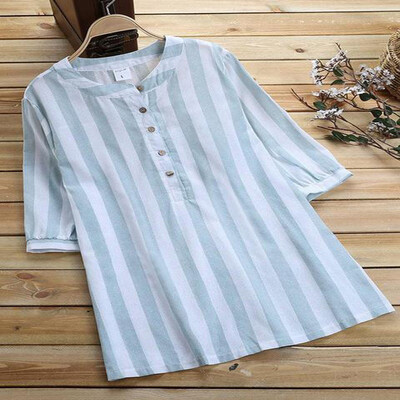 

Womens Dress Ladies Summer Stripes Blouse Dress Fashion Printed T-Shirts