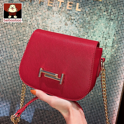 

On the new womens bag new 2019 summer texture shoulder saddle bag Joker chain messenger bag