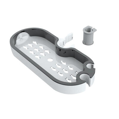 

Adjustable Shower Rod Bathroom Shower Rack Soap Dish Box Holder Soap Pallet