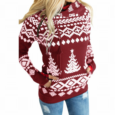 

womens sweatshirt long-sleeved sports hoodie printed pullover top