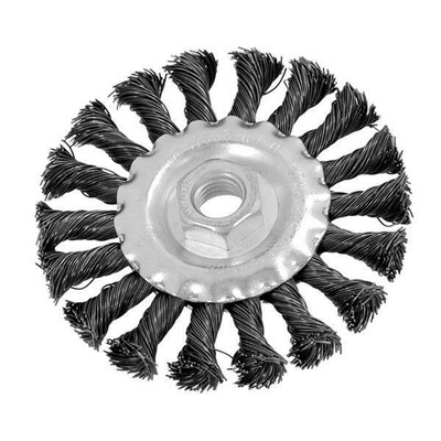 

100mm Stainless Steel Knotted Wire Wheel Universal Arbor For Rust Spatter