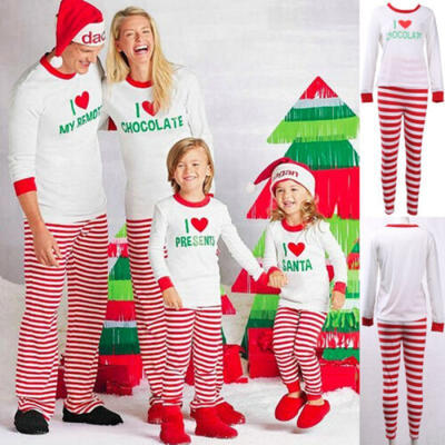 

Family Matching Christmas Pajamas Set Women Men Adult Xmas Sleepwear Nightwear