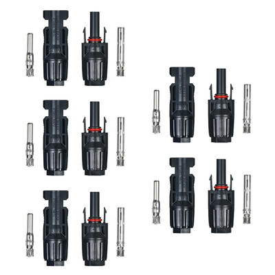 

5 Pairs MC4 MaleFemale Solar Panel Cable Connectors for PV System