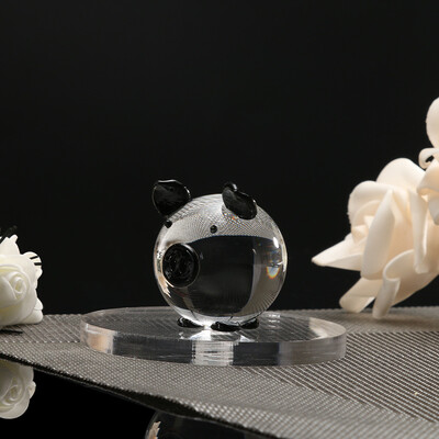 

Gobestart Multi-color Crystal Pig Figurine Mini Animal Collectible Statue Family Decoratio