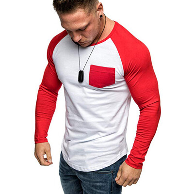 

Toponeto Mens Fashion Trend Casual And Comfortable Stitching Pocket Sweater