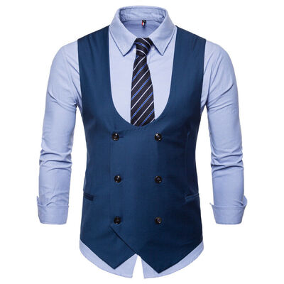 

SUNSIOM Men Suit Vest Formal Business Wedding Party Tuxedo Waistcoat Jacket Coat Top